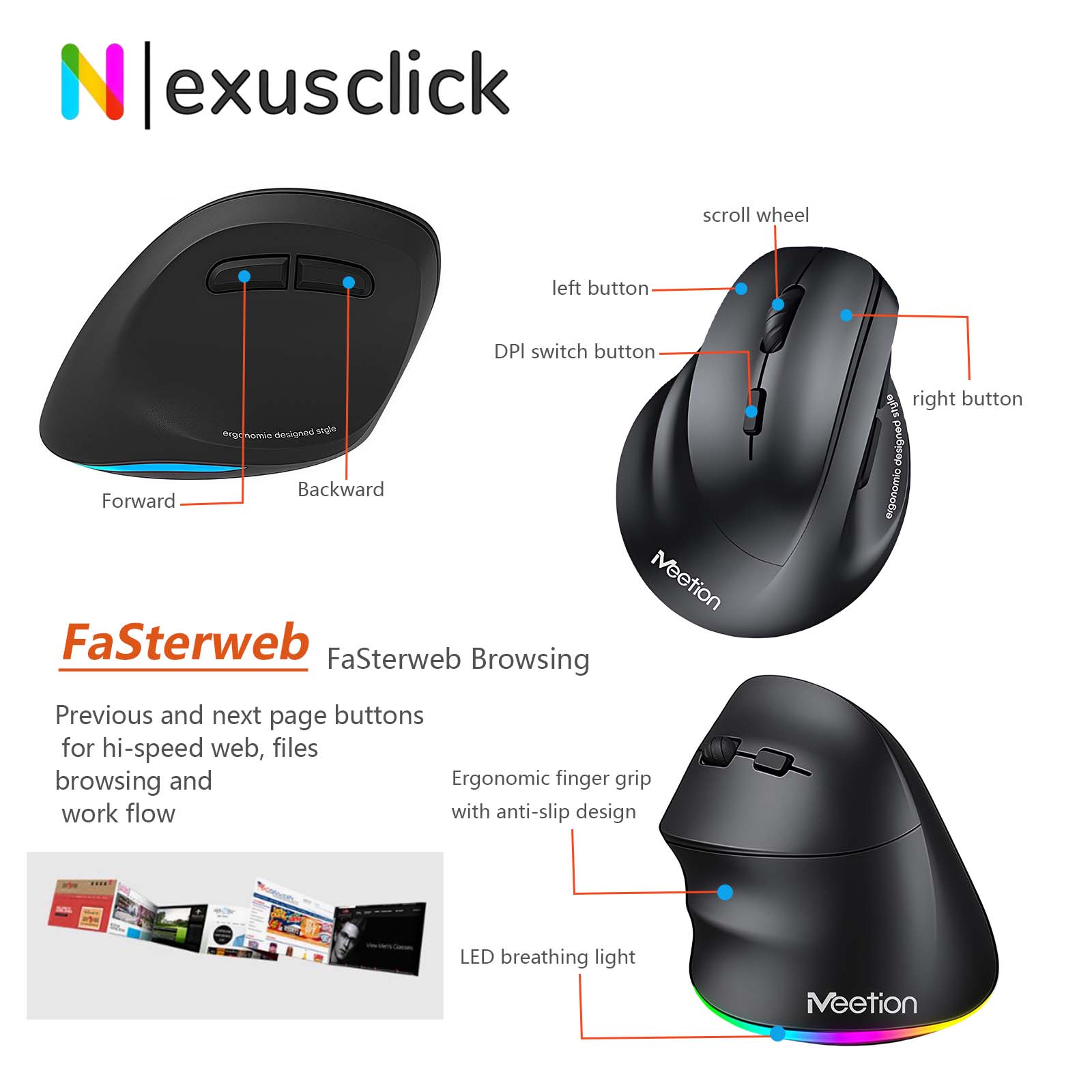Meetion Mishen Bluetooth Left- - огляд і ціна Ergonomic Mouse Vertical