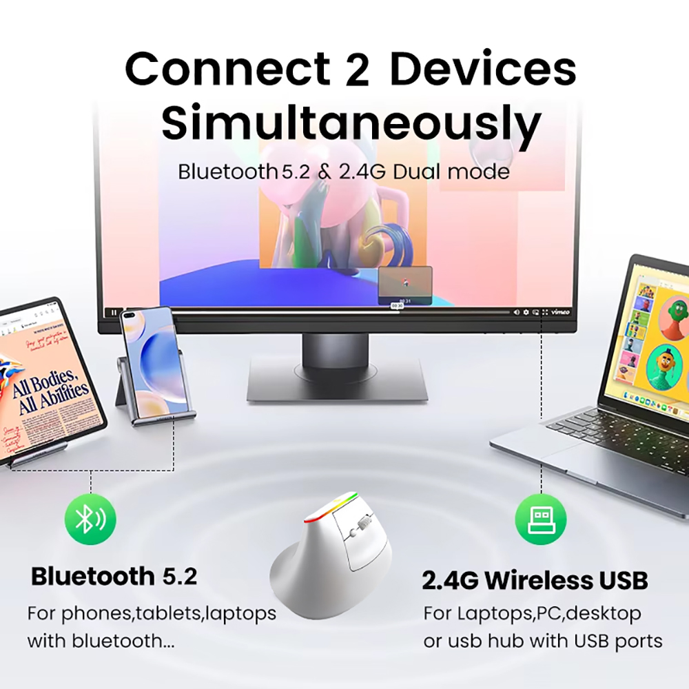 KEBIDUMEI Vertical Mouse Bluet - огляд і ціна Ergonomic Mouse Vertical