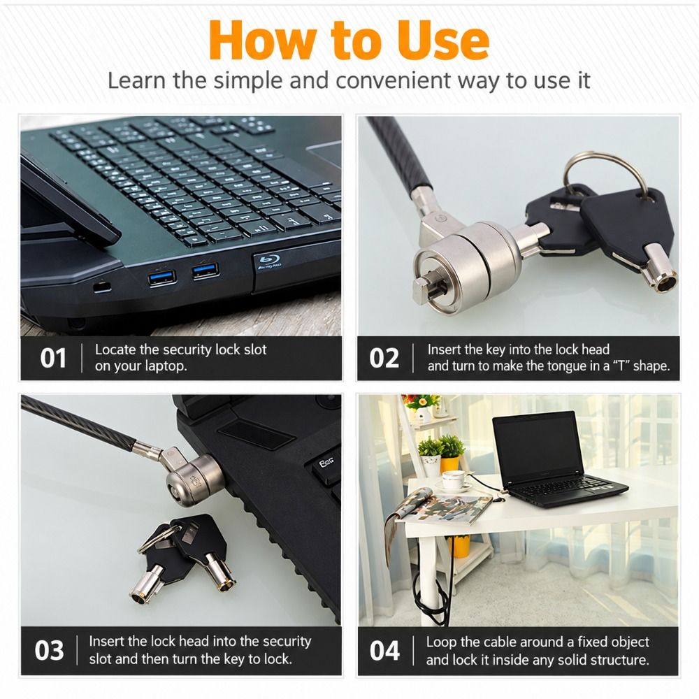 Heavy Duty Steel Lock Laptop C - огляд і ціна Cable Lock Laptop