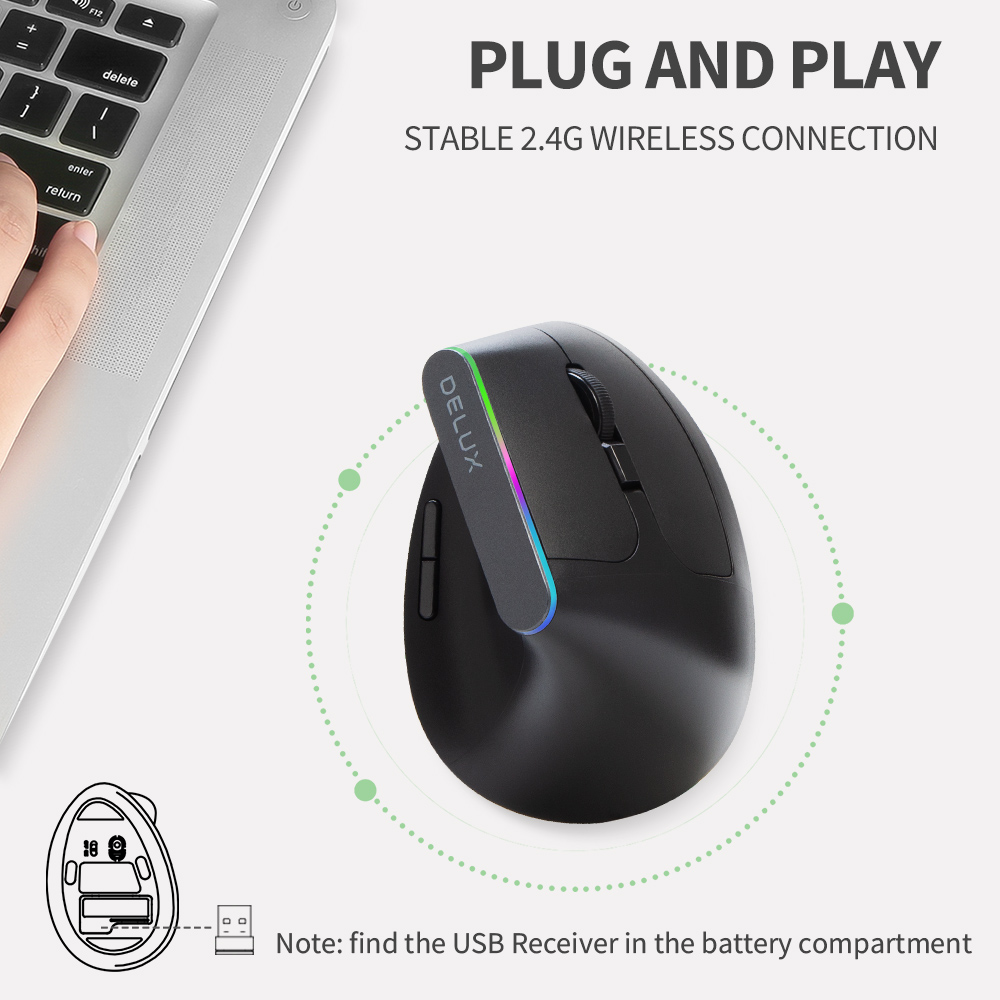 Delux M618C Wireless Silent Er - огляд і ціна Ergonomic Mouse Vertical